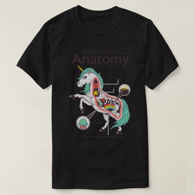 Camiseta Anatomía de un unicornio (Diseño del anverso)