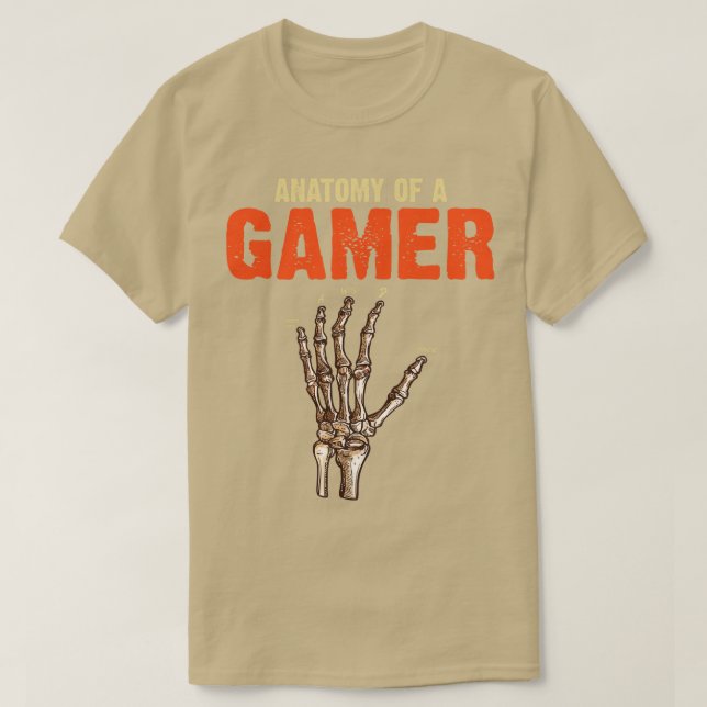 Camiseta Anatomía De Un Vídeo De Skeleton De Mano Divertido (Diseño del anverso)