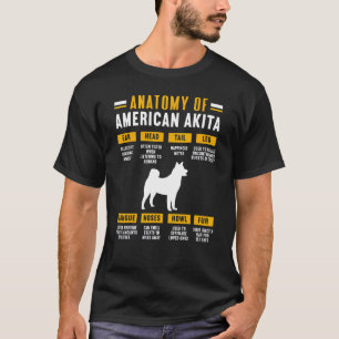 Camiseta Anatomía De Una Akita Estadounidense