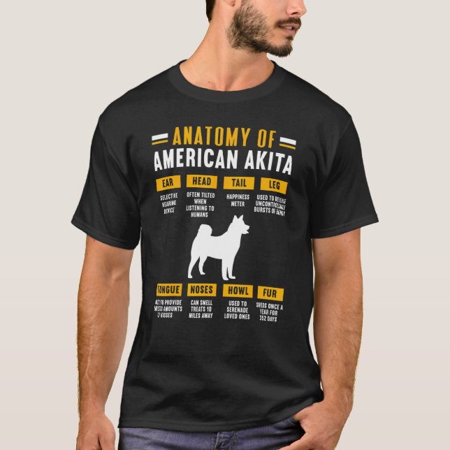 Camiseta Anatomía De Una Akita Estadounidense (Anverso)