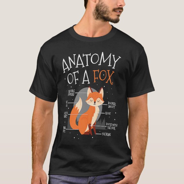 Camiseta Anatomía De Una Carbón Fox I Cute La Carbón Fox (Anverso)