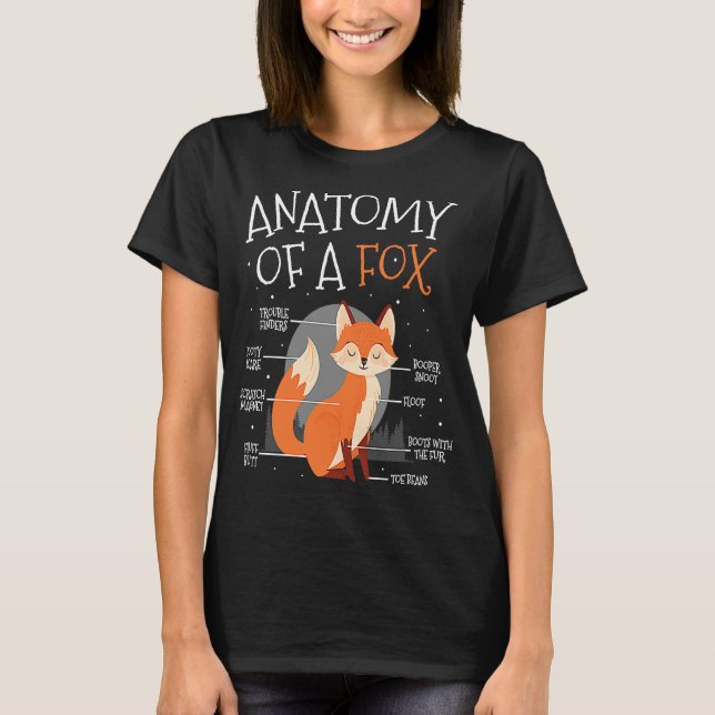 Camiseta Anatomía De Una Carbón Fox I Cute La Carbón Fox (Anverso)