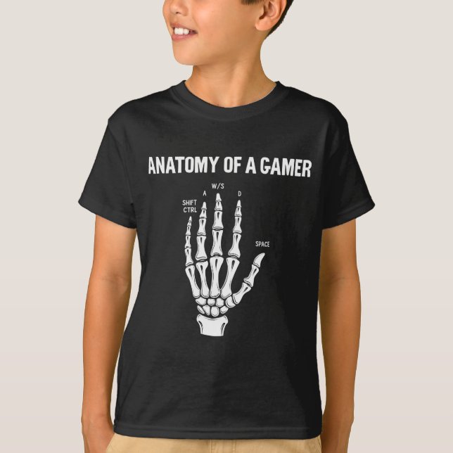 Camiseta Anatomía De Una Mano De Esqueleto De Jugador (Anverso)