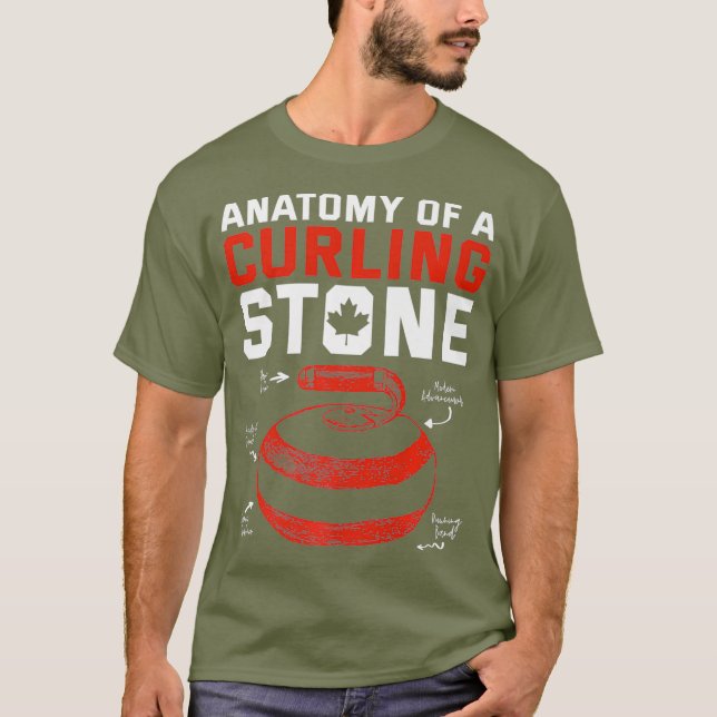 Camiseta Anatomía de una piedra de curling patriótica canad (Anverso)