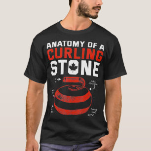 Camiseta Anatomía de una piedra de curling patriótica canad