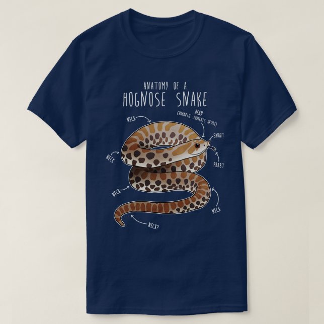 Camiseta Anatomía de una serpiente Hognose (Diseño del anverso)