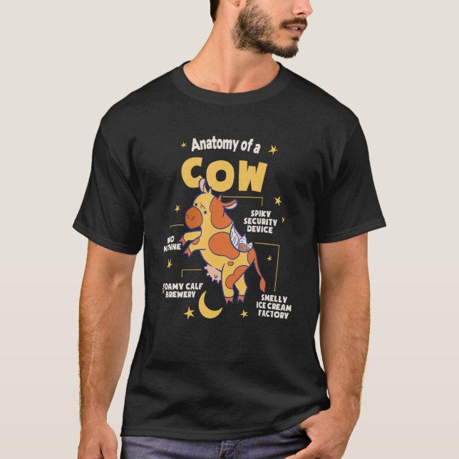 Camiseta Anatomía de una vaca (Anverso)