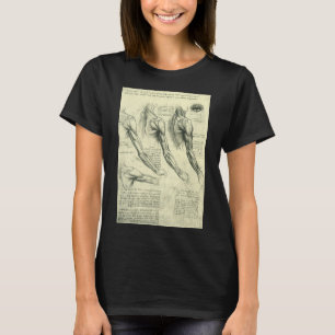Camiseta Anatomía del brazo y hombro por Leonardo da Vinci
