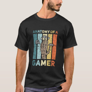 Camiseta Anatomía Del Esbozo Del Jugador De Video Gamer Han