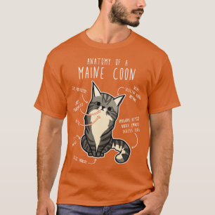 Camiseta Anatomía del gato Maine Coon de gran tamaño
