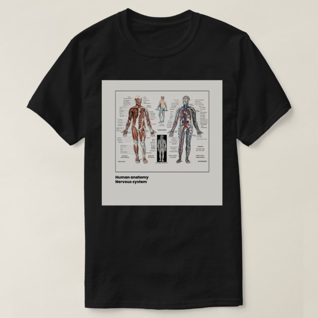 Camiseta Anatomía del ilustracion de antigüedades del cuerp (Diseño del anverso)