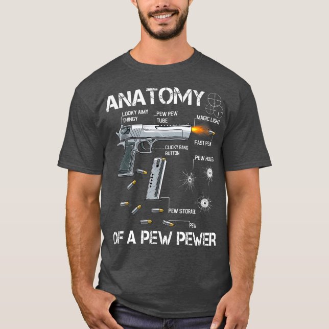 Camiseta Anatomía Del Meme De Enmienda A Pew Pewer Ammo (Anverso)