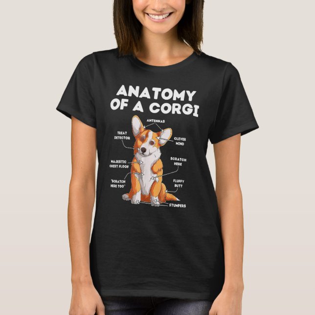 Camiseta Anatomía del perro Corgi  Perro  Mascota perrito (Anverso)