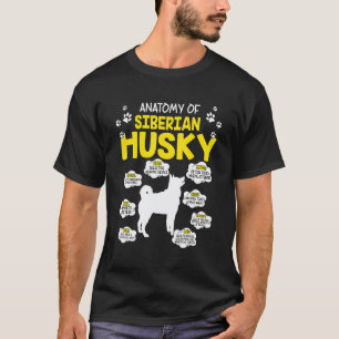 Camiseta Anatomía del perro Husky Siberiano
