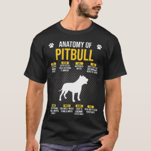 Camiseta Anatomía Del Perro Pitbull - Nuevo