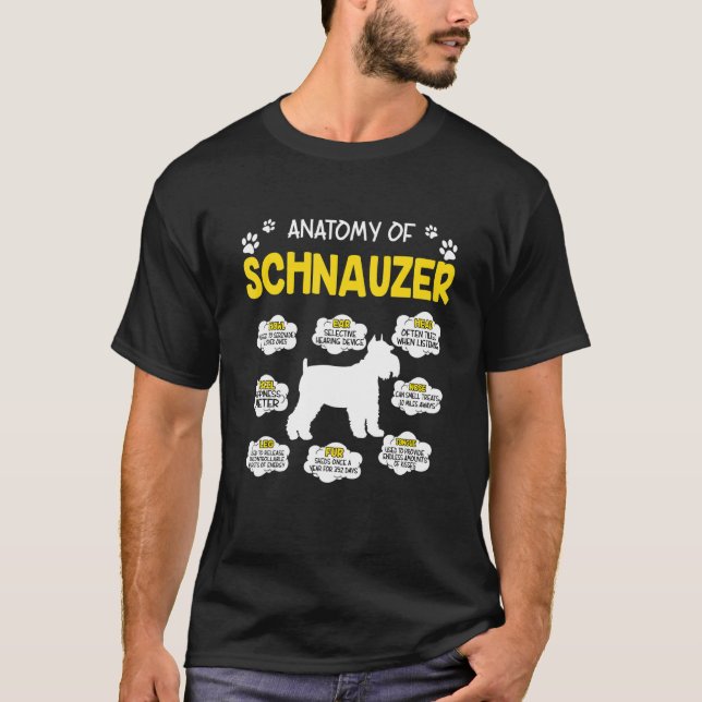 Camiseta Anatomía Del Perro Schnauzer (Anverso)