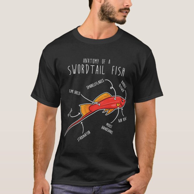Camiseta Anatomía del pez cola de espada (Anverso)