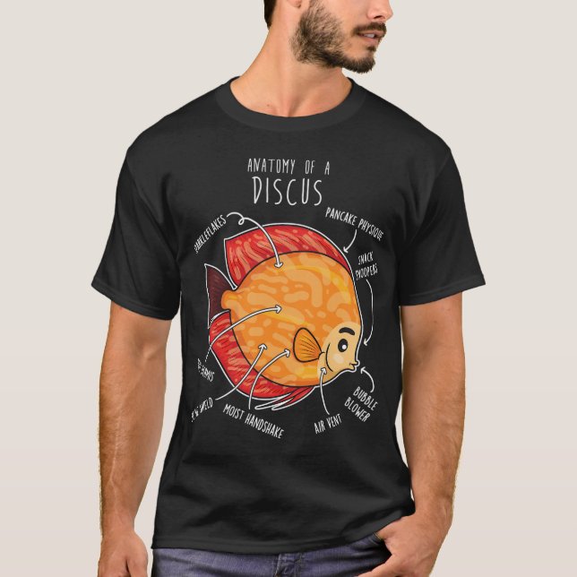 Camiseta Anatomía del pez disco (Anverso)