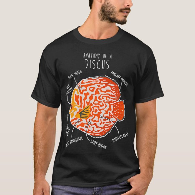 Camiseta Anatomía del pez disco (Anverso)