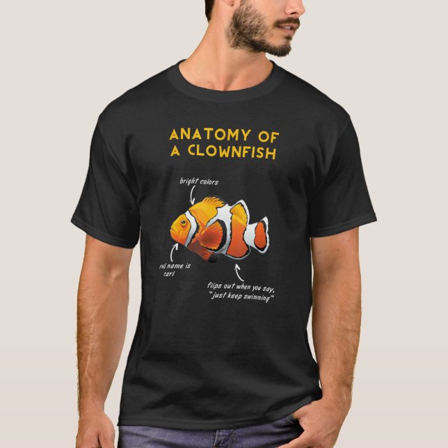 Camiseta Anatomía del pez payaso - Divertido (Anverso)