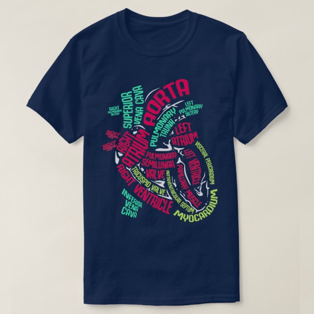 Camiseta Anatomía Del Regalo Del Corazón (Diseño del anverso)