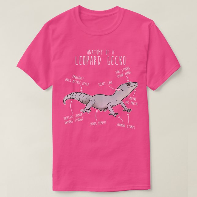 Camiseta Anatomía del reptil Gecko Lizard Leopard de Blizza (Diseño del anverso)