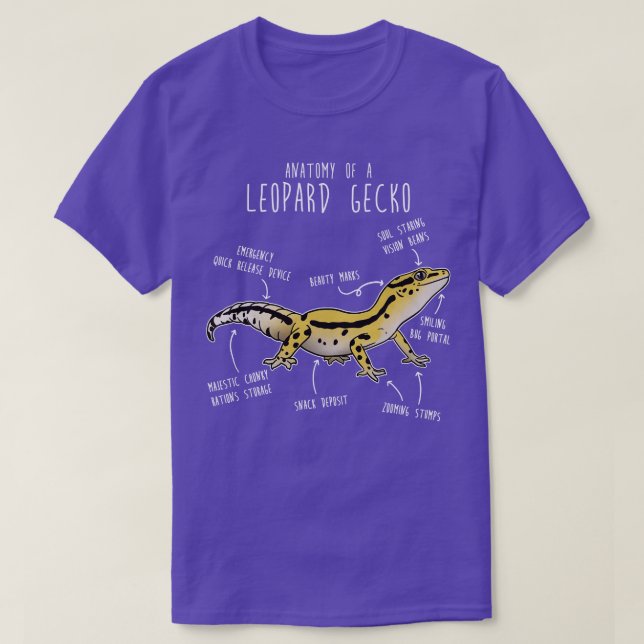 Camiseta Anatomía del reptil Gecko Lizard Leopard Stripe (Diseño del anverso)