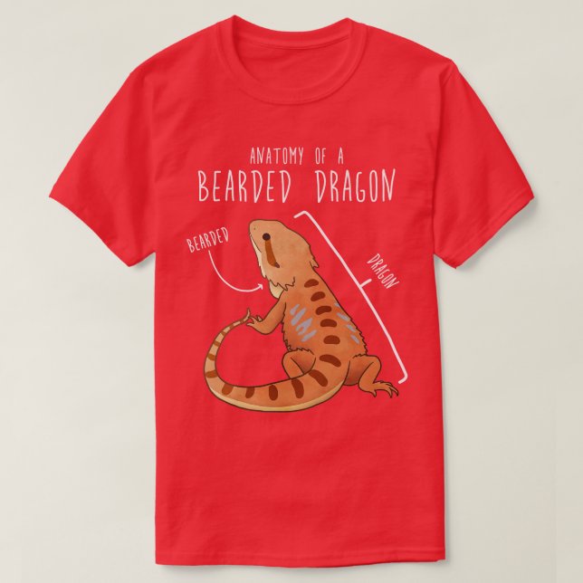 Camiseta Anatomía del Reptile Lizard Dragon con barba 1 (Diseño del anverso)