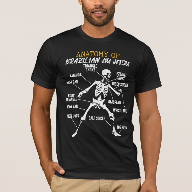Camiseta Anatomía del Skeleton brasileño Jiu Jitsu (Anverso)