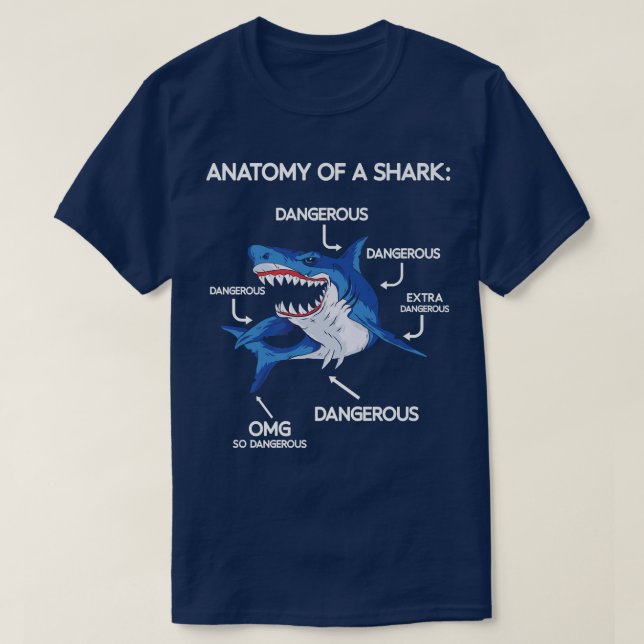 Camiseta Anatomía del tiburón (Diseño del anverso)