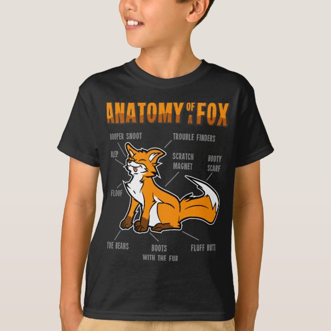 Camiseta Anatomía divertida de las mujeres de Fox Fursona (Anverso)