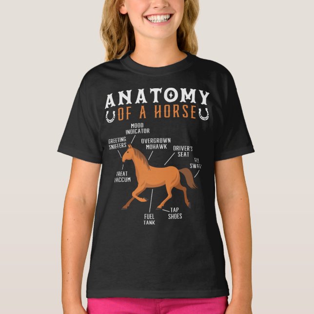 Camiseta Anatomía ecuestre de un amante de los caballos (Anverso)