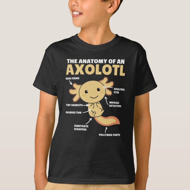 Camiseta Anatomía Explicativa Axolotl De Un Axolotl (Anverso)
