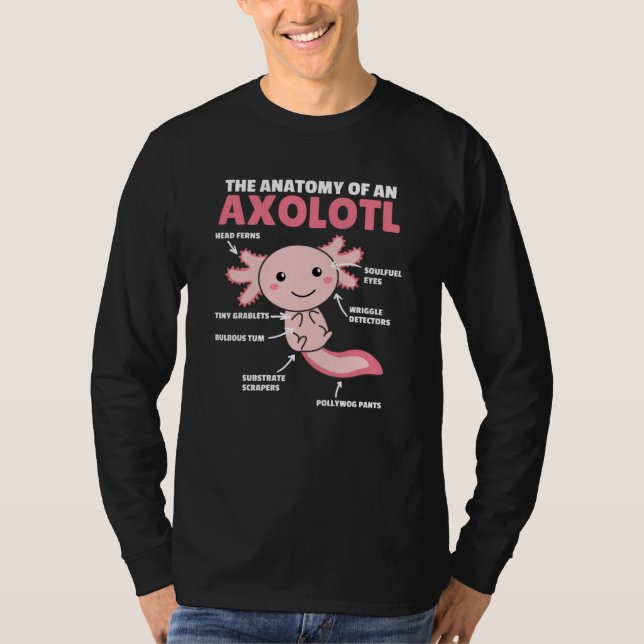 Camiseta Anatomía Explicativa Axolotl De Un Axolotl (Anverso)