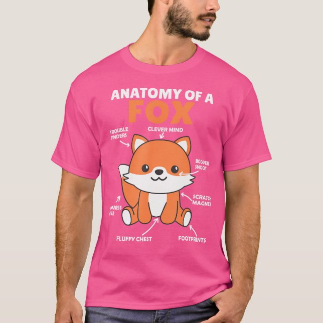 Camiseta Anatomía Explicativa De Fox De Un Zorro (Anverso)