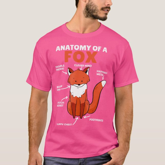 Camiseta Anatomía Explicativa De Fox De Un Zorro (Anverso)