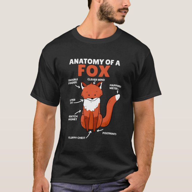 Camiseta Anatomía Explicativa De Fox De Un Zorro (Anverso)