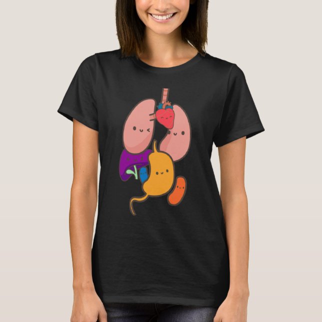Camiseta Anatomía Fisiología Corazón Pulmones Órganos Vital (Anverso)