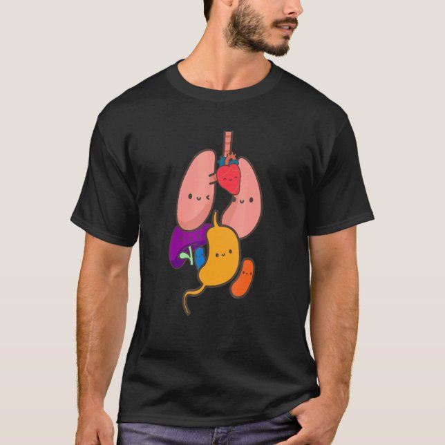 Camiseta Anatomía Fisiología Corazón Pulmones Órganos Vital (Anverso)