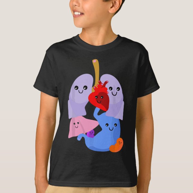 Camiseta Anatomía Fisiología Corazón Pulmones Órganos Vital (Anverso)