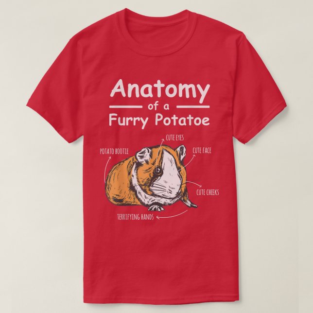 Camiseta Anatomía Furry Potato Hamster Guinea Cerdo (Diseño del anverso)
