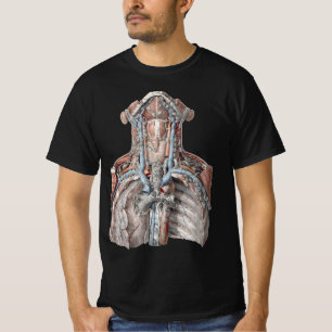 Camiseta Anatomía humana antigua de garganta, cuello, pecho