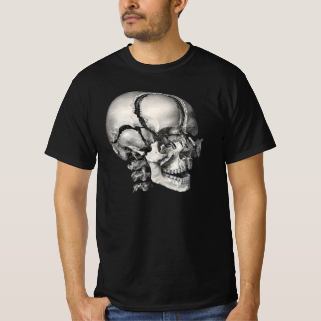 Camiseta Anatomía humana de la ciencia de la cosecha, cráne (Anverso)