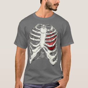 Camiseta Anatomía humana Skeleton humano del corazón 