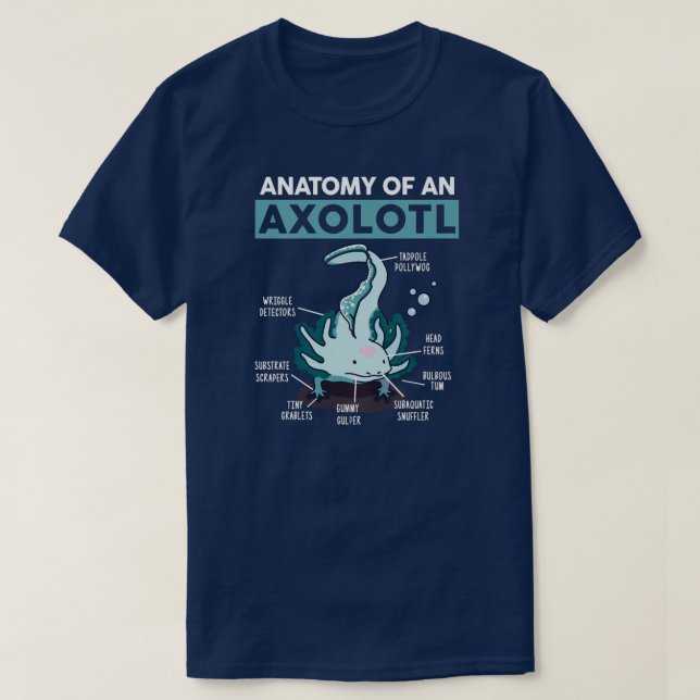 Camiseta Anatomía Infantil De Un Niño Niñero Axolotl (Diseño del anverso)