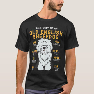Camiseta Anatomía, perro de oveja inglesa, papá y mamá grac