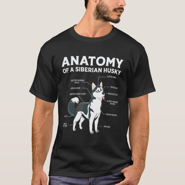 Camiseta Anatomía perro husky siberiano (Anverso)