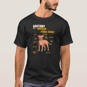 Camiseta Anatomía Perro Pitbull Terrier Americano para Él y