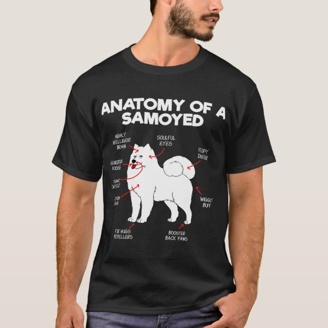 Camiseta Anatomía Perro Samoyed Perro Perro Perro Perro Per (Anverso)