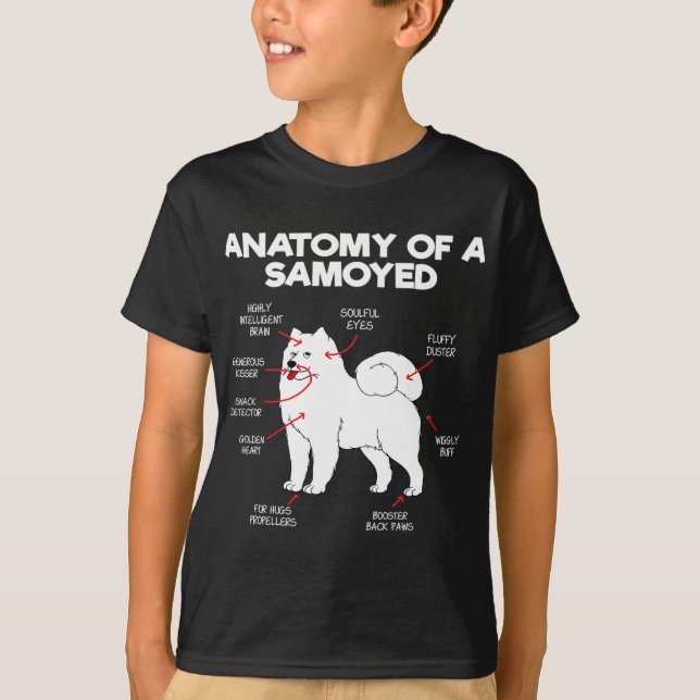 Camiseta Anatomía Perro Samoyed Perro Perro Perro Perro Per (Anverso)